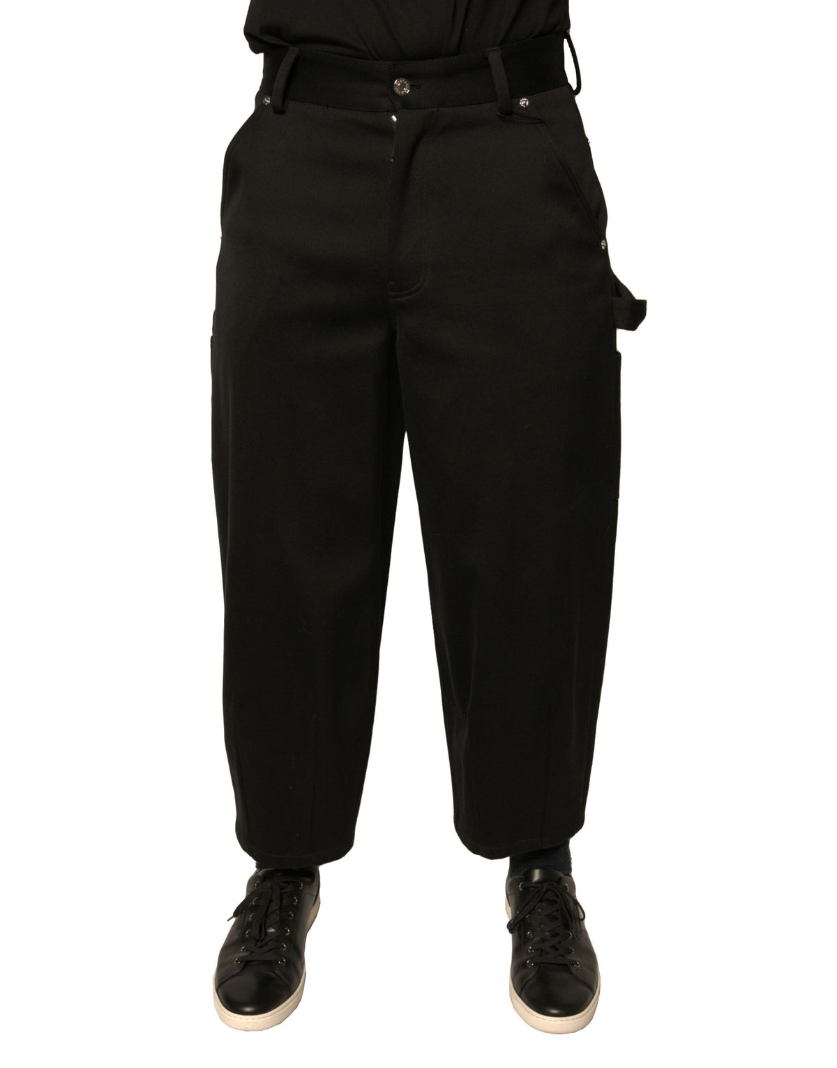 Dolce & Gabbana Black Cotton Mid Waist Cropped Pants -   -  Dolce & Gabbana.