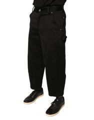 Dolce & Gabbana Black Cotton Mid Waist Cropped Pants -   -  Dolce & Gabbana.