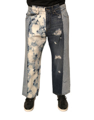 Dolce & Gabbana Multicolor Patchwork Cotton Straight Men Denim Jeans -   -  Dolce & Gabbana.