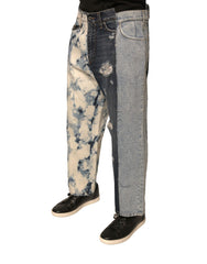 Dolce & Gabbana Multicolor Patchwork Cotton Straight Men Denim Jeans -   -  Dolce & Gabbana.