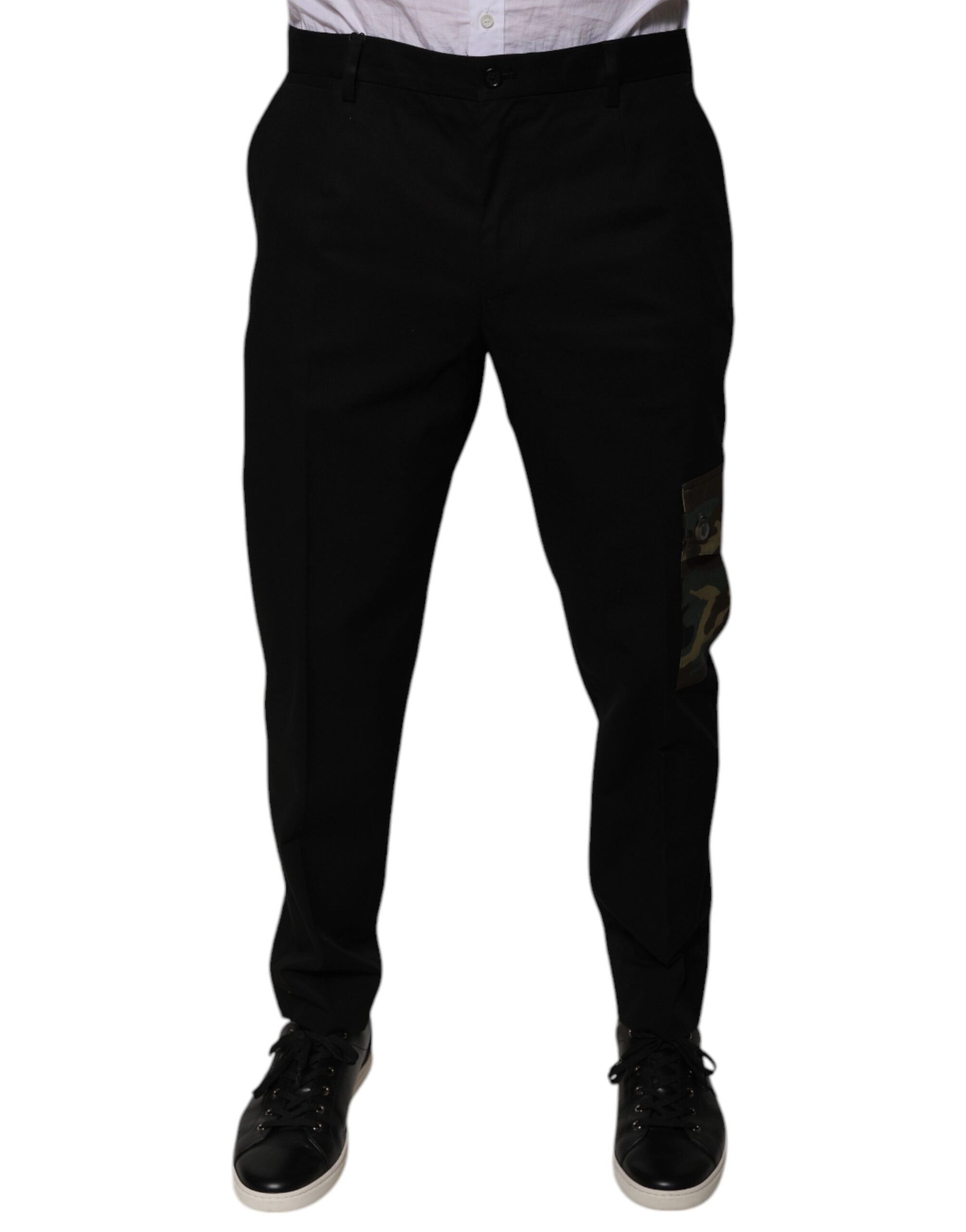 Dolce & Gabbana Black Cotton Men Cargo Casual Pants -   -  Dolce & Gabbana.