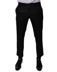 Dolce & Gabbana Black Wool Tapered Formal Dress Pants -   -  Dolce & Gabbana.