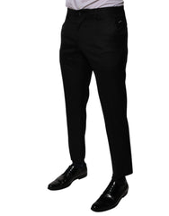 Dolce & Gabbana Black Wool Tapered Formal Dress Pants -   -  Dolce & Gabbana.