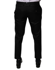 Dolce & Gabbana Black Wool Tapered Formal Dress Pants -   -  Dolce & Gabbana.