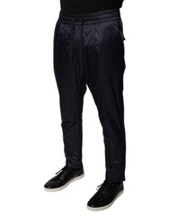 Dolce & Gabbana Dark Blue Cotton Skinny Sweatpants Pants -   -  Dolce & Gabbana.