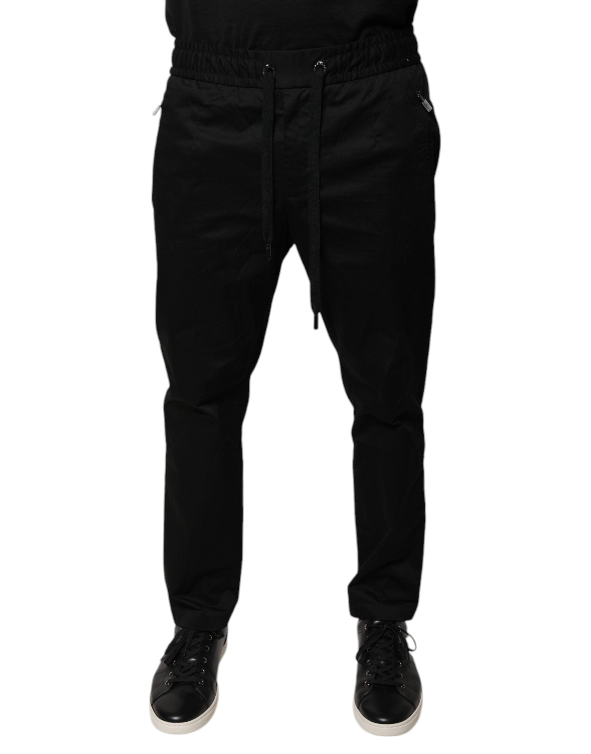 Dolce & Gabbana Black Cotton Stretch Skinny Sweatpants Pants -   -  Dolce & Gabbana.