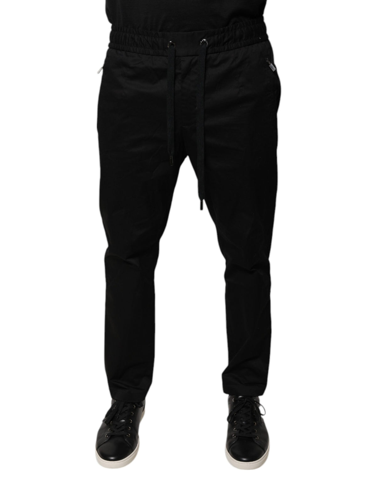 Dolce & Gabbana Black Cotton Stretch Skinny Sweatpants Pants -   -  Dolce & Gabbana.