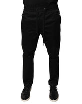 Dolce & Gabbana Black Cotton Stretch Skinny Sweatpants Pants -   -  Dolce & Gabbana.