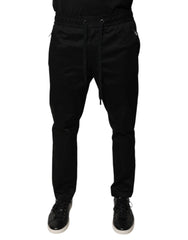 Dolce & Gabbana Black Cotton Stretch Skinny Sweatpants Pants -   -  Dolce & Gabbana.