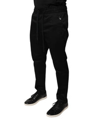 Dolce & Gabbana Black Cotton Stretch Skinny Sweatpants Pants -   -  Dolce & Gabbana.
