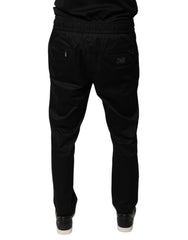 Dolce & Gabbana Black Cotton Stretch Skinny Sweatpants Pants -   -  Dolce & Gabbana.