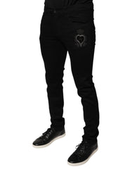 Dolce & Gabbana Black DG Crown Logo Cotton Skinny Denim Jeans -   -  Dolce & Gabbana.