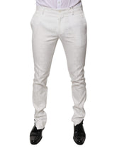 Dolce & Gabbana White Cotton Tapered Formal Dress Pants -   -  Dolce & Gabbana.