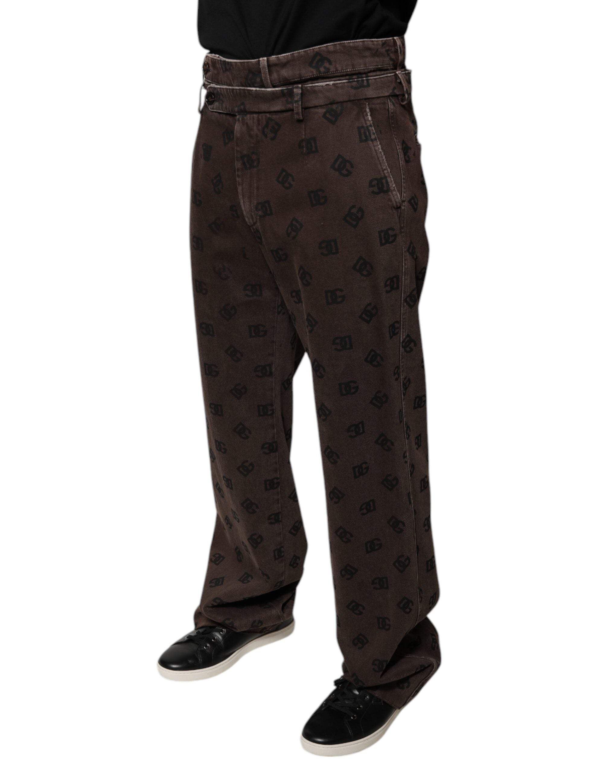 Dolce & Gabbana Brown Logo Cotton Straight Denim Jeans -   -  Dolce & Gabbana. Dolce & Gabbana Brown Logo Cotton Straight Denim Jeans -   -  Dolce & Gabbana.