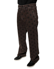 Dolce & Gabbana Brown Logo Cotton Straight Denim Jeans -   -  Dolce & Gabbana.