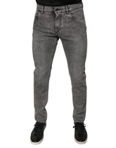 Dolce & Gabbana Gray Washed Cotton Skinny Denim Jeans -   -  Dolce & Gabbana.