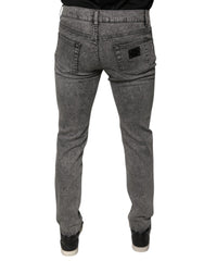 Dolce & Gabbana Gray Washed Cotton Skinny Denim Jeans -   -  Dolce & Gabbana.
