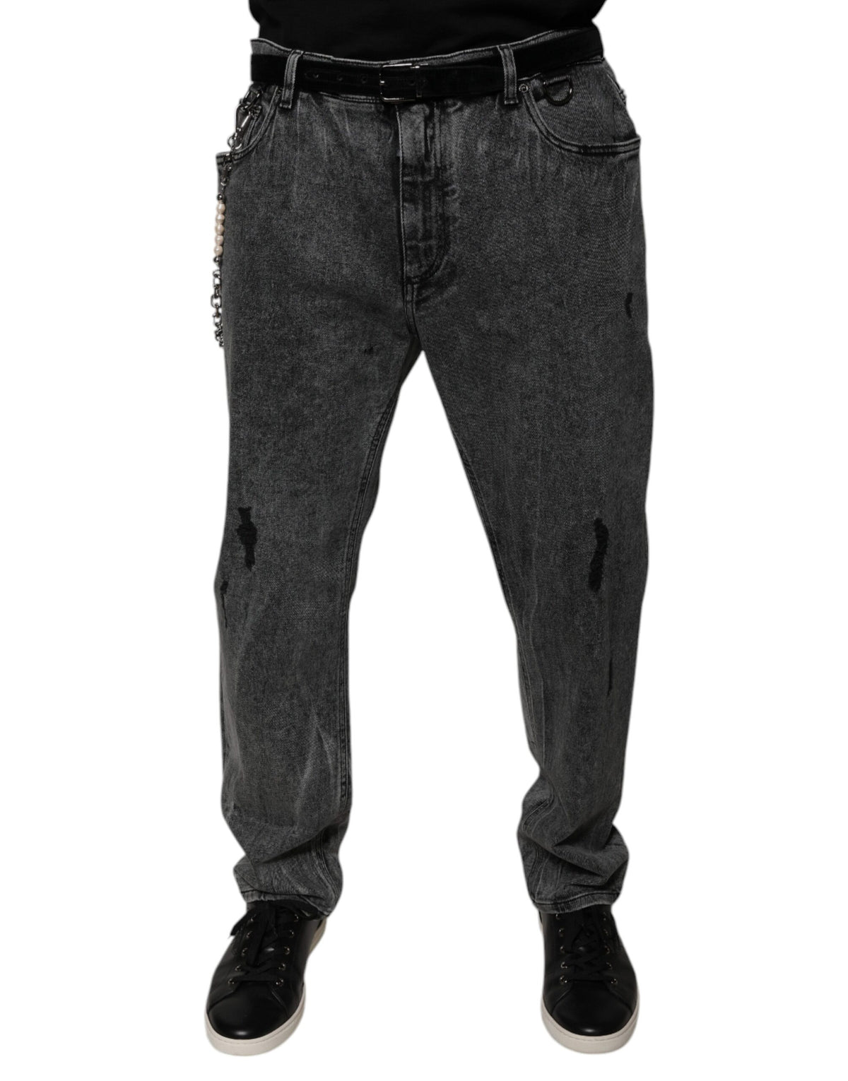 Dolce & Gabbana Dark Gray Cotton Skinny Denim Jeans -   -  Dolce & Gabbana.