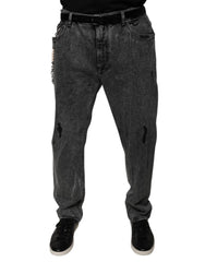 Dolce & Gabbana Dark Gray Cotton Skinny Denim Jeans -   -  Dolce & Gabbana.