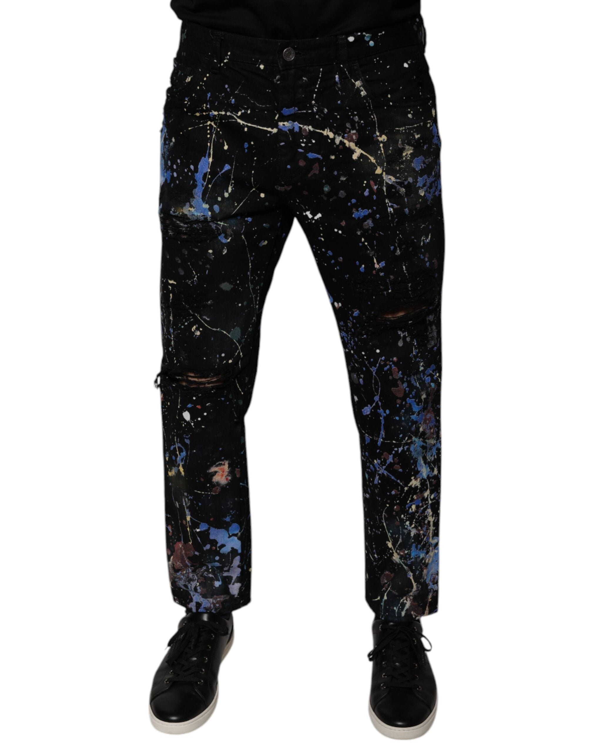 Dolce & Gabbana Black Color Splash Cotton Skinny Denim Jeans -   -  Dolce & Gabbana. Dolce & Gabbana Black Color Splash Cotton Skinny Denim Jeans -   -  Dolce & Gabbana.