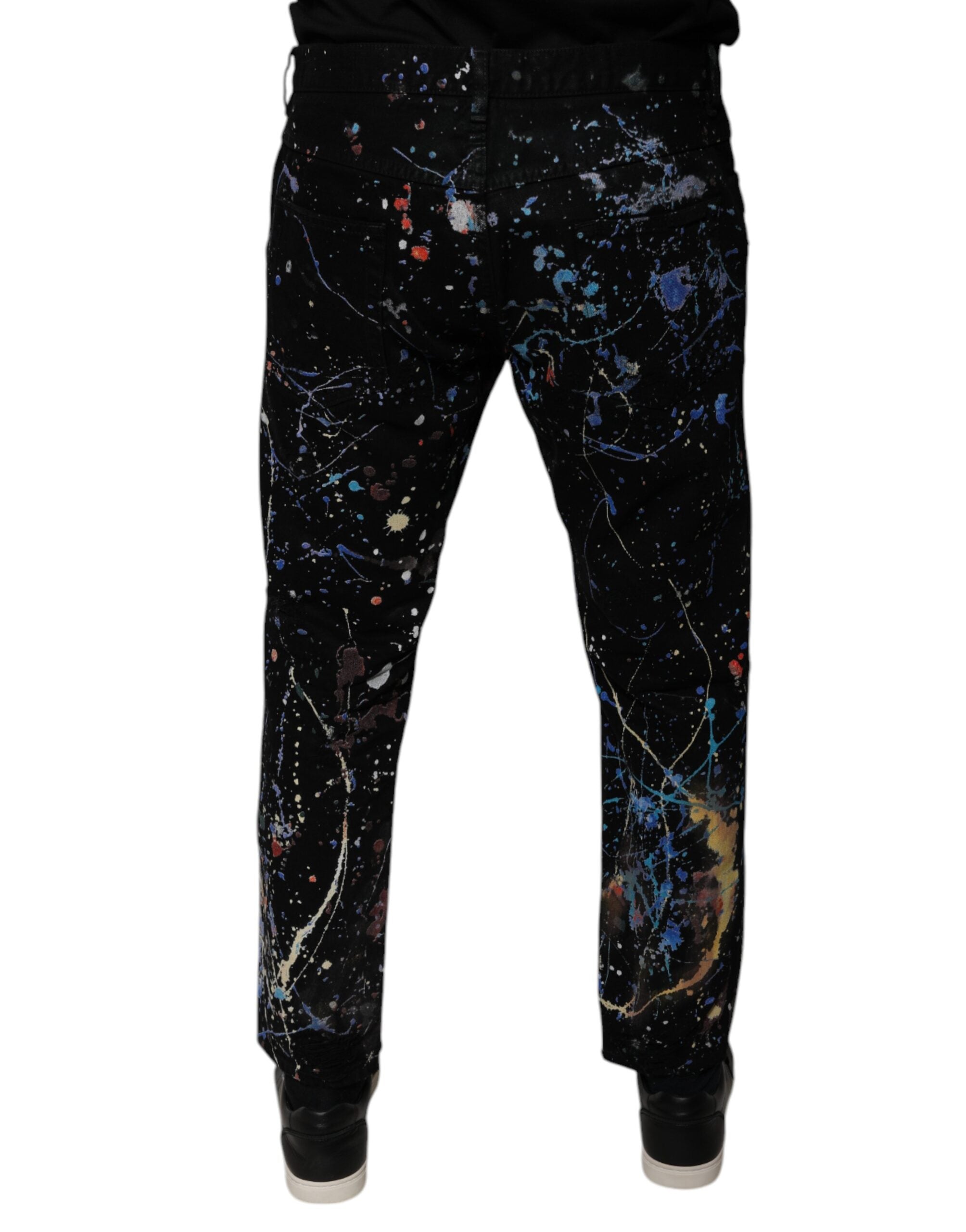 Dolce & Gabbana Black Color Splash Cotton Skinny Denim Jeans -   -  Dolce & Gabbana. Dolce & Gabbana Black Color Splash Cotton Skinny Denim Jeans -   -  Dolce & Gabbana.
