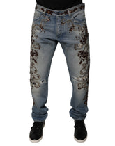 Dolce & Gabbana Light Blue Embroidered Skinny Denim Jeans -   -  Dolce & Gabbana.