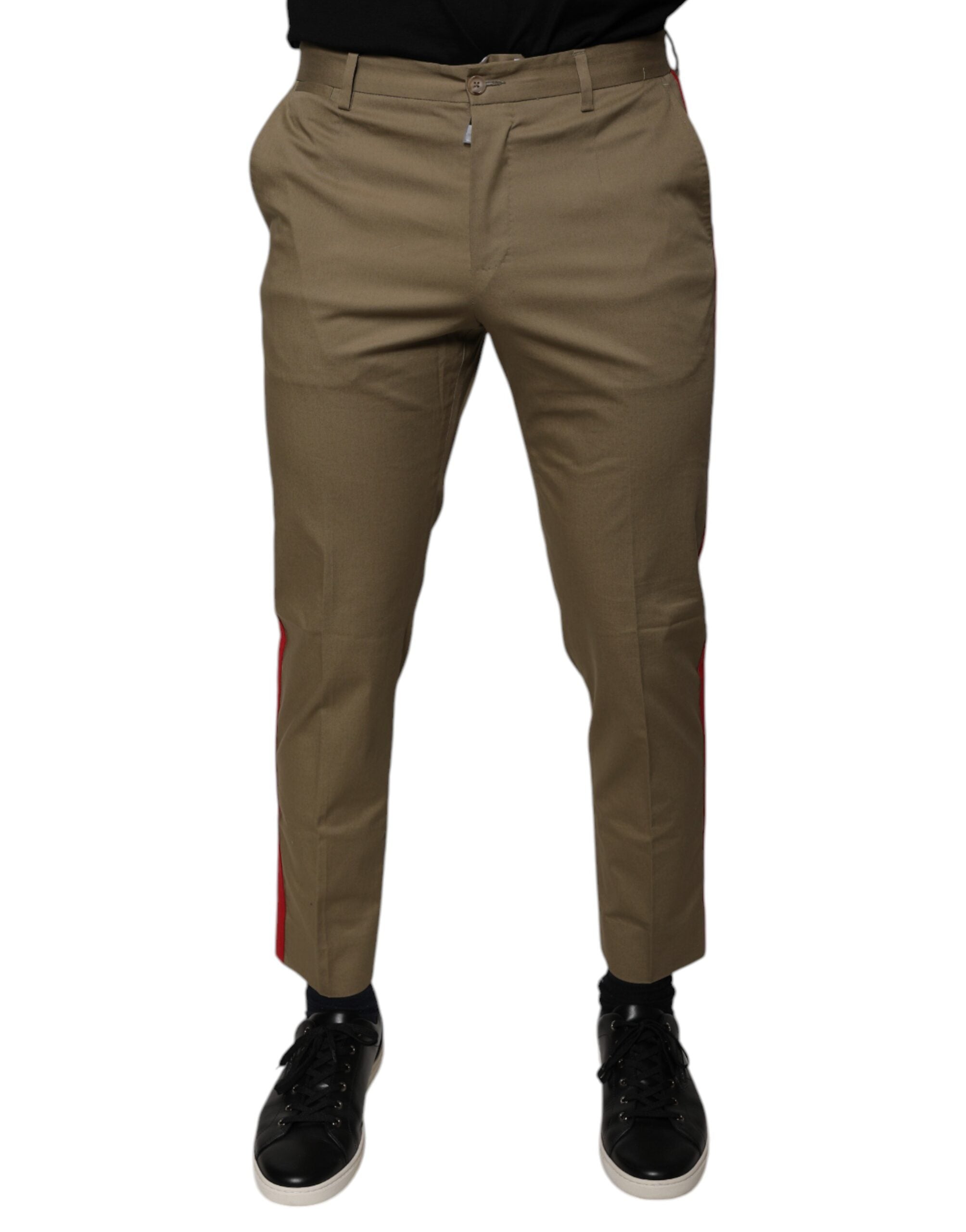 Dolce & Gabbana Brown Logo Men Casual Tapered Pants -   -  Dolce & Gabbana.