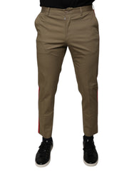 Dolce & Gabbana Brown Logo Men Casual Tapered Pants -   -  Dolce & Gabbana.