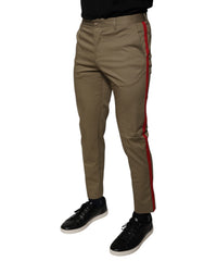 Dolce & Gabbana Brown Logo Men Casual Tapered Pants -   -  Dolce & Gabbana.