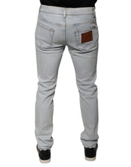 Dolce & Gabbana Light Blue Cotton Blend Tattered Skinny Denim Jeans -   -  Dolce & Gabbana.