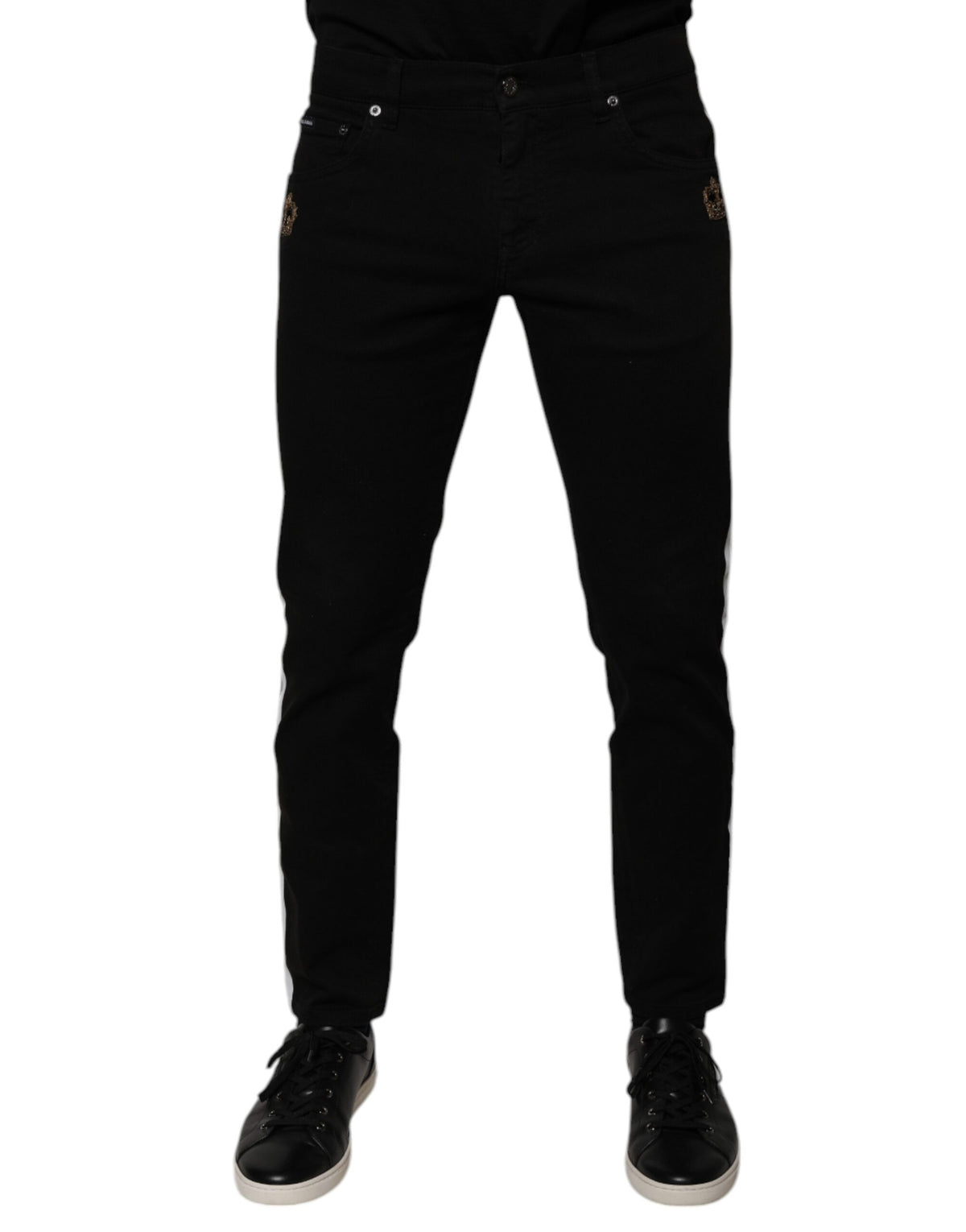 Dolce & Gabbana Black Crown White Lining Skinny Denim Jeans -   -  Dolce & Gabbana.