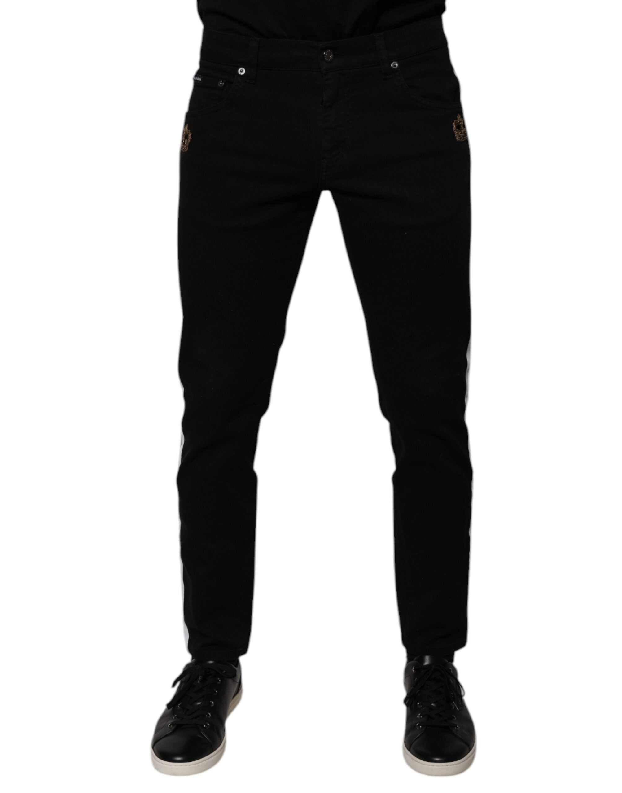 Dolce & Gabbana Black Crown White Lining Skinny Denim Jeans -   -  Dolce & Gabbana. Dolce & Gabbana Black Crown White Lining Skinny Denim Jeans -   -  Dolce & Gabbana.