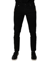 Dolce & Gabbana Black Crown White Lining Skinny Denim Jeans -   -  Dolce & Gabbana.