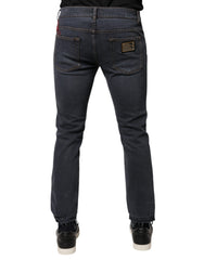 Dolce & Gabbana Dark Gray Cotton Skinny Denim Jeans - - Dolce & Gabbana.