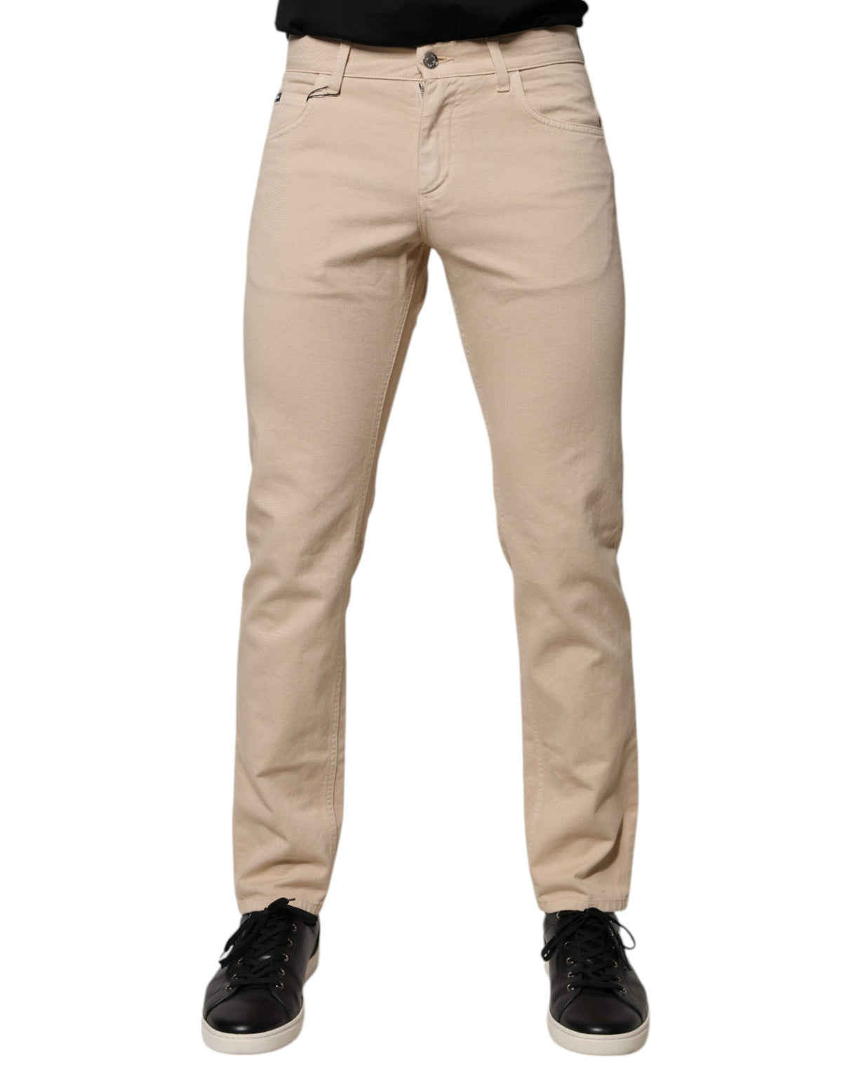 Dolce & Gabbana Beige Cotton Stretch Regular Men Denim Jeans -   -  Dolce & Gabbana.