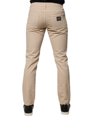 Dolce & Gabbana Beige Cotton Stretch Regular Men Denim Jeans -   -  Dolce & Gabbana.