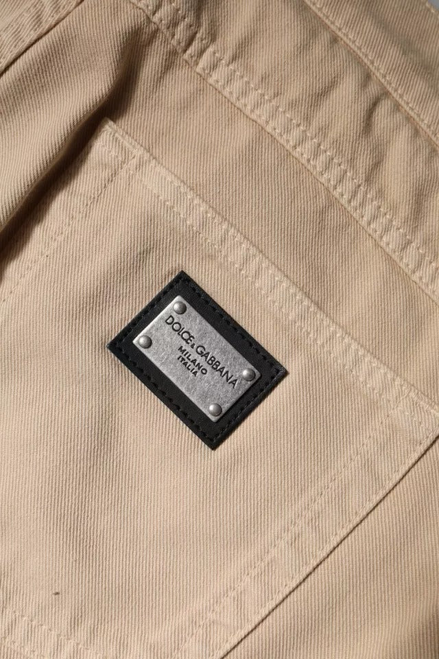 Dolce & Gabbana Beige Cotton Stretch Regular Men Denim Jeans -   -  Dolce & Gabbana. Dolce & Gabbana Beige Cotton Stretch Regular Men Denim Jeans -   -  Dolce & Gabbana.