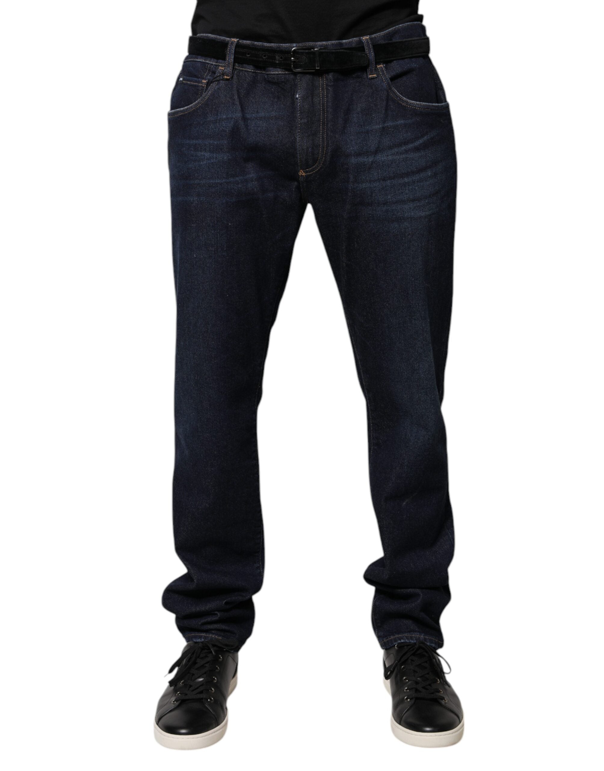 Dolce & Gabbana Dark Blue Cotton Skinny Denim Jeans -   -  Dolce & Gabbana.