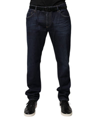 Dolce & Gabbana Dark Blue Cotton Skinny Denim Jeans -   -  Dolce & Gabbana.