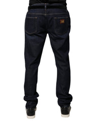 Dolce & Gabbana Dark Blue Cotton Skinny Denim Jeans -   -  Dolce & Gabbana.
