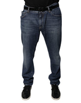 Dolce & Gabbana Dark Blue Cotton Logo Skinny Denim Jeans -   -  Dolce & Gabbana.
