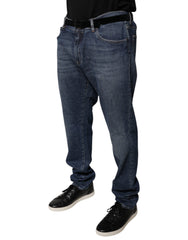 Dolce & Gabbana Dark Blue Cotton Logo Skinny Denim Jeans -   -  Dolce & Gabbana.