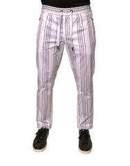 Dolce & Gabbana White Stripe Cotton Dress Skinny Pants -   -  Dolce & Gabbana.