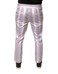 Dolce & Gabbana White Stripe Cotton Dress Skinny Pants -   -  Dolce & Gabbana.