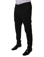 Dolce & Gabbana Black Viscose Cargo Men Casual Pants -   -  Dolce & Gabbana.