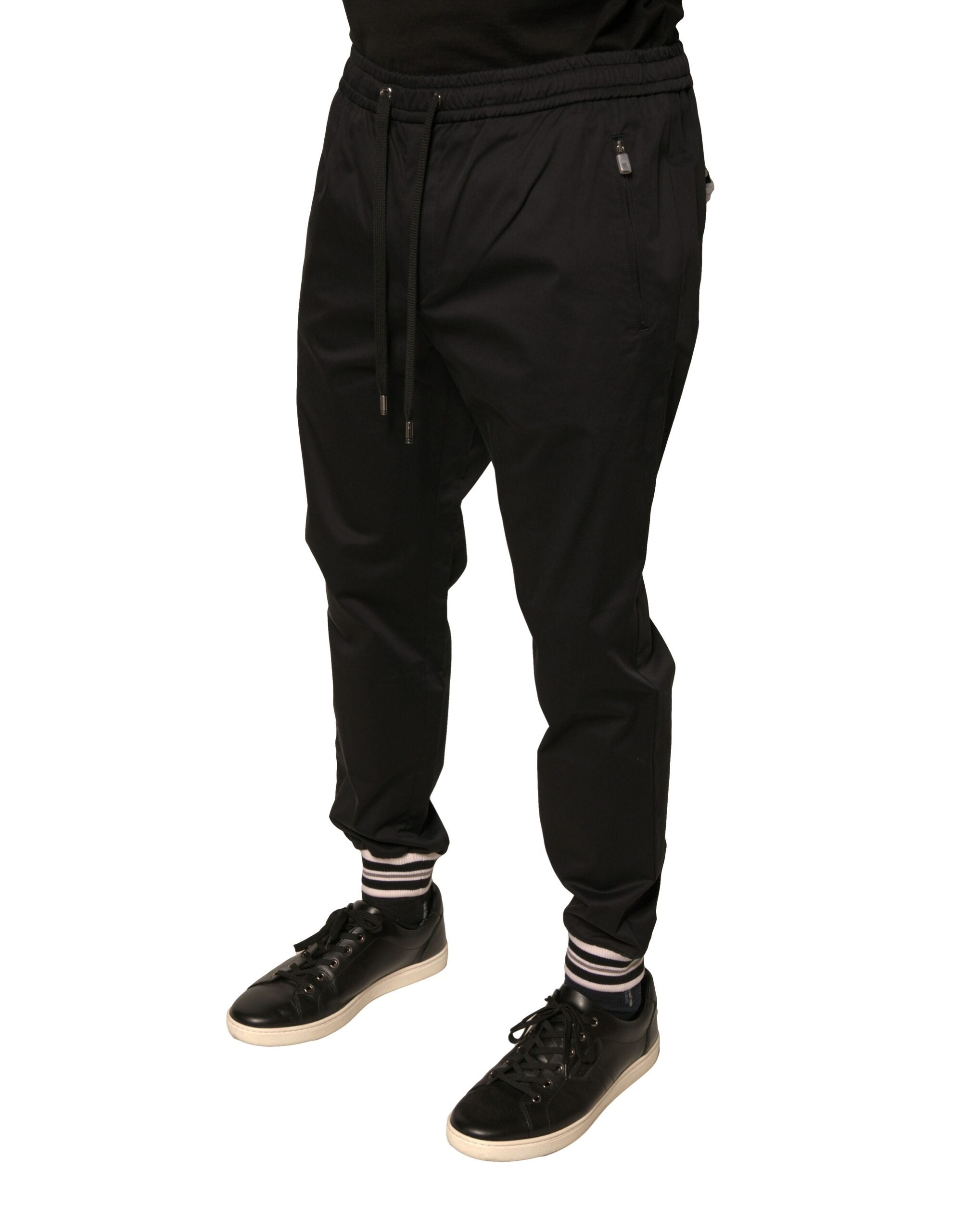 Dolce & Gabbana Black Cotton Stretch Jogger Sweatpants Pants -   -  Dolce & Gabbana. Dolce & Gabbana Black Cotton Stretch Jogger Sweatpants Pants -   -  Dolce & Gabbana.