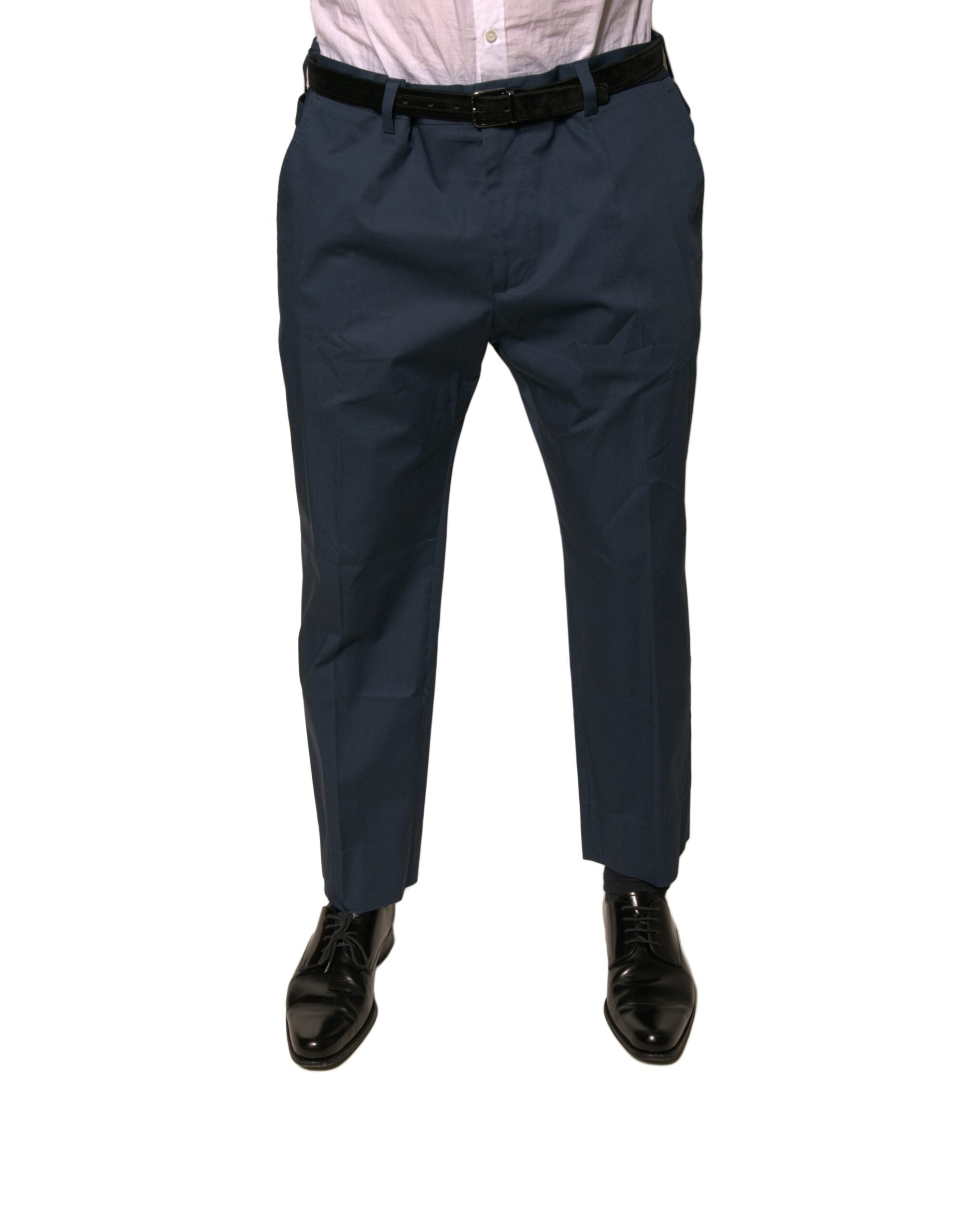 Dolce & Gabbana Blue Cotton Men Skinny Dress Pants -   -  Dolce & Gabbana.