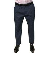 Dolce & Gabbana Blue Cotton Men Skinny Dress Pants -   -  Dolce & Gabbana.