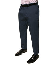Dolce & Gabbana Blue Cotton Men Skinny Dress Pants -   -  Dolce & Gabbana.