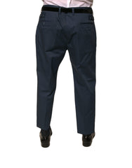 Dolce & Gabbana Blue Cotton Men Skinny Dress Pants -   -  Dolce & Gabbana.